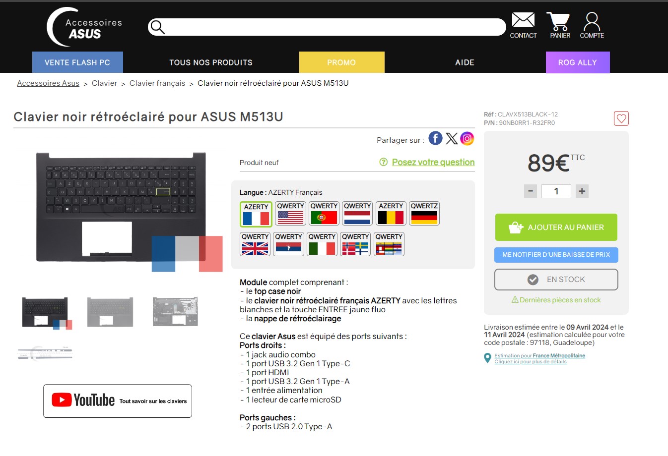 Do you sell foreign language keyboards? – Accessoires Asus