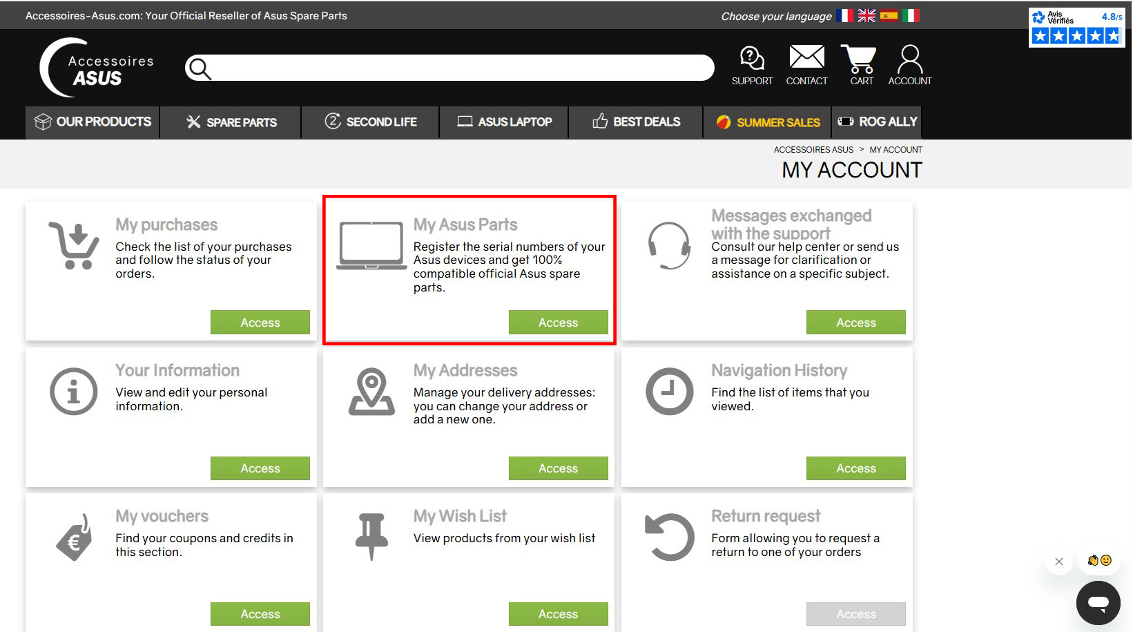 Find your compatible parts here! – Accessoires Asus