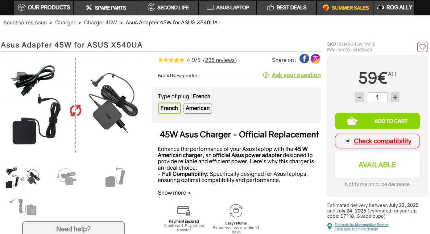 Lot De Pièces Détachées Pour ASUS X70AC – Testé OK – Divers Composants